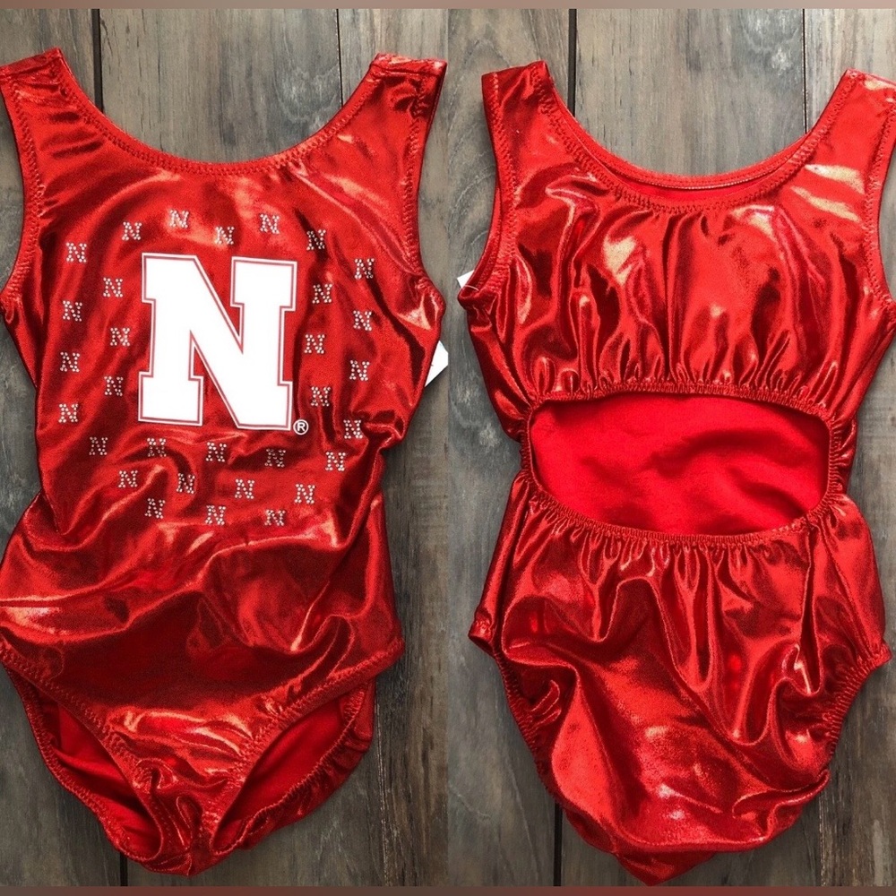 NWT Foxy’s University of Nebraska Huskers Gymnastics Leotard Teen Adult Sizes